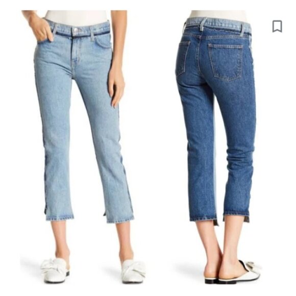 Current/Elliott Denim - Current Elliott Somera Color Block Denims women's Straight capri jeans Size 27